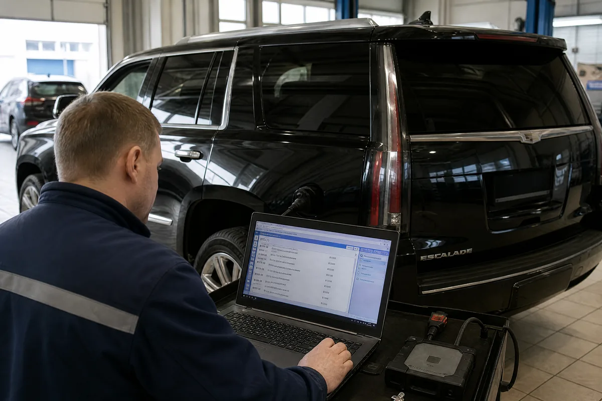 Компьютерная диагностика Cadillac Escalade на сканере GM в техцентре LUCKY