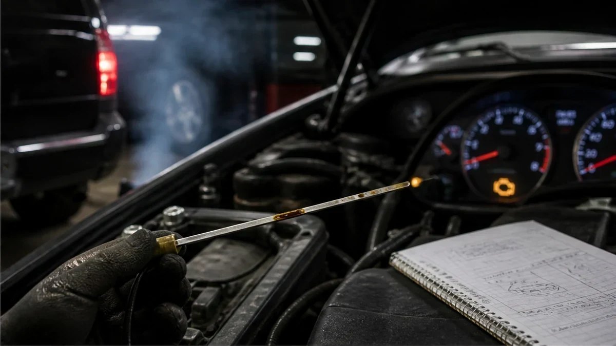 Симптомы двигателя Tahoe: щуп масла, сизый выхлоп и Check Engine на холодную