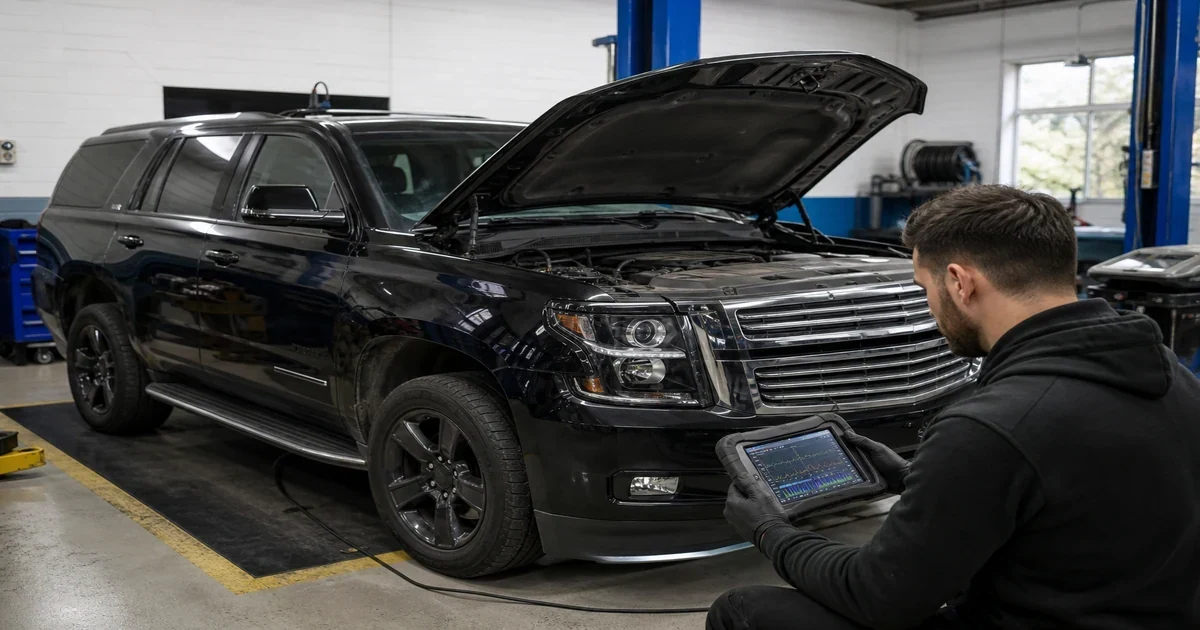 Диагностика АКПП Chevrolet Tahoe сканером во время тест-драйва