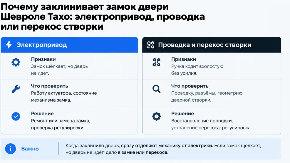 Проверка замка и электропроводки двери Шевроле Тахо